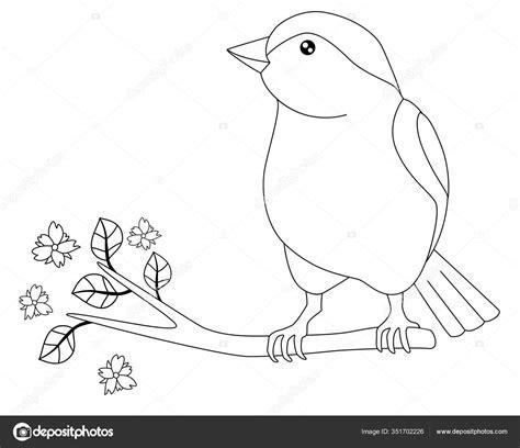 Pequeño Pájaro Hermoso Cuadro Lineal Vectorial Para: Dibujar Fácil con este Paso a Paso, dibujos de Un Pajaro Pequeño, como dibujar Un Pajaro Pequeño para colorear e imprimir
