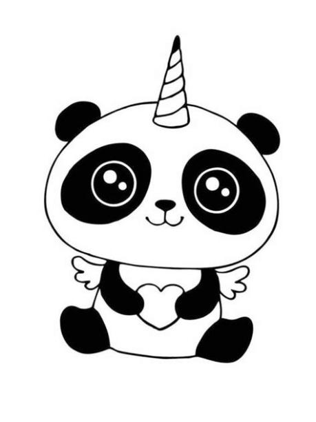 Dibujos para colorear Unicornio panda | Dibujosparaimprimir.es: Dibujar y Colorear Fácil con este Paso a Paso, dibujos de Un Panda Unicornio, como dibujar Un Panda Unicornio paso a paso para colorear