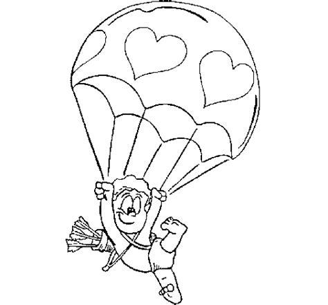 Dibujo de Cupido en paracaídas para Colorear - Dibujos.net: Dibujar y Colorear Fácil, dibujos de Un Paracaidas, como dibujar Un Paracaidas para colorear