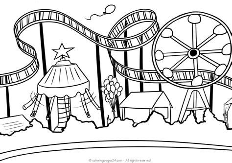 Parque de atracciones 3 | Dibujos para Colorear 24: Aprende como Dibujar Fácil, dibujos de Un Parque De Atracciones, como dibujar Un Parque De Atracciones paso a paso para colorear