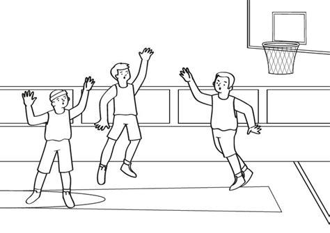 Imprimir: Baloncesto: dibujo para colorear e imprimir: Aprender a Dibujar Fácil con este Paso a Paso, dibujos de Un Partido De Baloncesto, como dibujar Un Partido De Baloncesto paso a paso para colorear