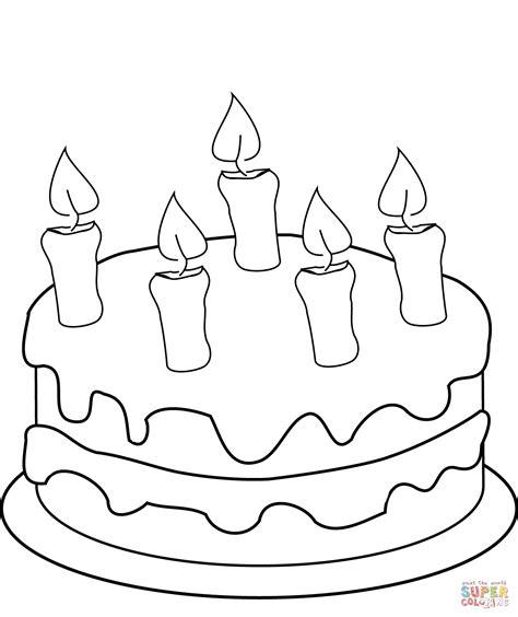 Dibujo de Tarta de Cumpleaños con Cinco Velas para: Dibujar y Colorear Fácil, dibujos de Un Pastel De Cumpleaños, como dibujar Un Pastel De Cumpleaños para colorear e imprimir