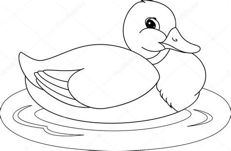 Dibujos: un pato para colorear | Página para colorear de: Aprender a Dibujar y Colorear Fácil con este Paso a Paso, dibujos de Un Pato En El Agua, como dibujar Un Pato En El Agua para colorear