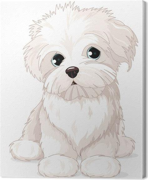Cuadro en Lienzo Cachorro de perro maltés • Pixers: Dibujar Fácil con este Paso a Paso, dibujos de Un Perro Bichon Maltes, como dibujar Un Perro Bichon Maltes para colorear