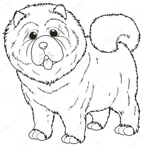 Animal de Doodle para cachorro chow-chow — Vetores de: Dibujar y Colorear Fácil con este Paso a Paso, dibujos de Un Perro Chow Chow, como dibujar Un Perro Chow Chow para colorear