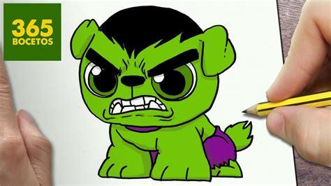 COMO DIBUJAR UN PERRO HULK KAWAII PASO A PASO - Dibujos: Dibujar y Colorear Fácil, dibujos de Un Perro Hulk Kawaii Dibujos Kawaiies, como dibujar Un Perro Hulk Kawaii Dibujos Kawaiies para colorear e imprimir