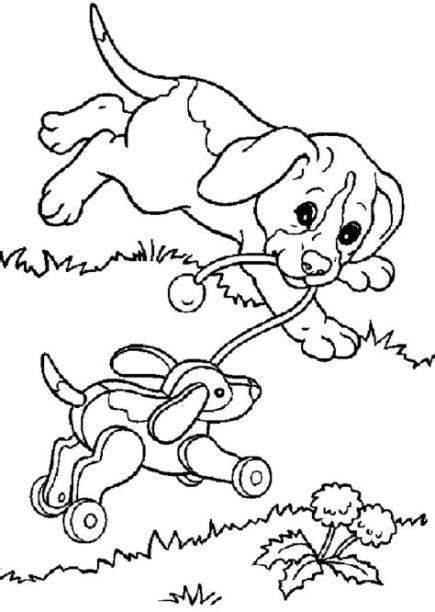 Perros para colorear - Dibujosparacolorear.eu: Dibujar y Colorear Fácil con este Paso a Paso, dibujos de Un Perro Jugando, como dibujar Un Perro Jugando para colorear e imprimir