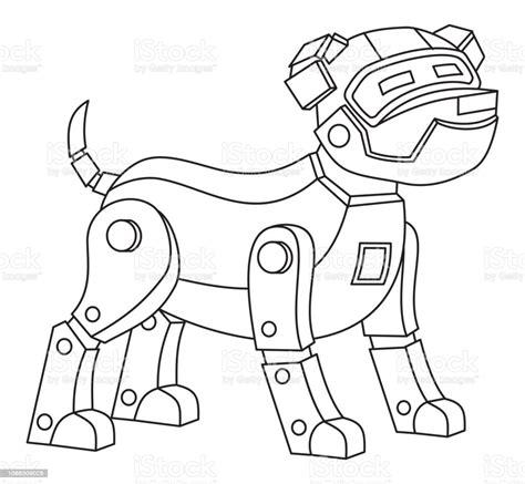 Ilustración de Perro Robot y más Vectores Libres de: Dibujar y Colorear Fácil con este Paso a Paso, dibujos de Un Perro Robot, como dibujar Un Perro Robot para colorear