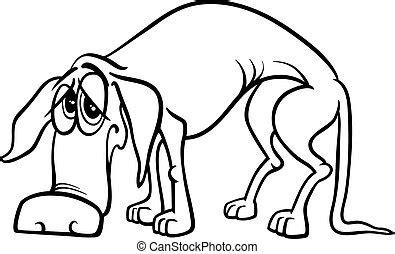 Página de color de dibujos de perros tristes: Dibujar Fácil con este Paso a Paso, dibujos de Un Perro Triste, como dibujar Un Perro Triste paso a paso para colorear