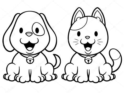 Gato y perro — Vector de stock #53142813 — Depositphotos: Dibujar Fácil con este Paso a Paso, dibujos de Un Perro Y Un Gato, como dibujar Un Perro Y Un Gato paso a paso para colorear