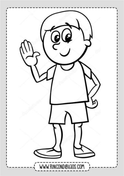Dibujo de Niño Saludando - Rincon Dibujos en 2020: Aprende como Dibujar Fácil con este Paso a Paso, dibujos de Un Personaje Para Niños, como dibujar Un Personaje Para Niños para colorear e imprimir