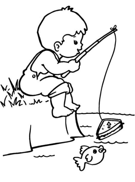 Pescador (Ocupaciones) – Colorear dibujos gratis: Aprende como Dibujar Fácil con este Paso a Paso, dibujos de Un Pescador, como dibujar Un Pescador para colorear e imprimir