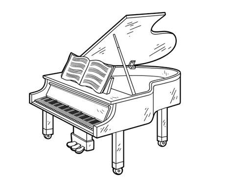 Dibujo de Un piano de cola abierto para Colorear - Dibujos.net: Dibujar Fácil con este Paso a Paso, dibujos de Un Piano De Cola, como dibujar Un Piano De Cola paso a paso para colorear