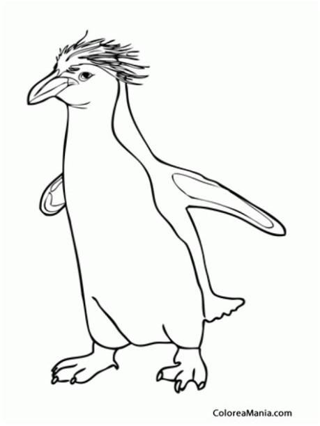 Colorear Pingüino Real (Animales Polares). dibujo para: Dibujar Fácil con este Paso a Paso, dibujos de Un Pinguino Real, como dibujar Un Pinguino Real para colorear