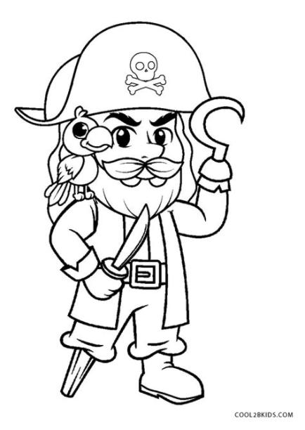 Dibujos de Piratas para colorear - Páginas para imprimir: Dibujar Fácil con este Paso a Paso, dibujos de Un Pirata Para Niños, como dibujar Un Pirata Para Niños para colorear e imprimir