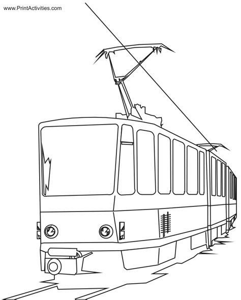 Tramway (Transporte) – Colorear dibujos gratis: Aprende como Dibujar y Colorear Fácil con este Paso a Paso, dibujos de Un Plano Electrico, como dibujar Un Plano Electrico para colorear