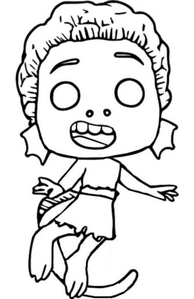 Dibujo para colorear Luca : Funko pop Monstruo marino 1 en: Aprender a Dibujar Fácil, dibujos de Un Pop It, como dibujar Un Pop It para colorear