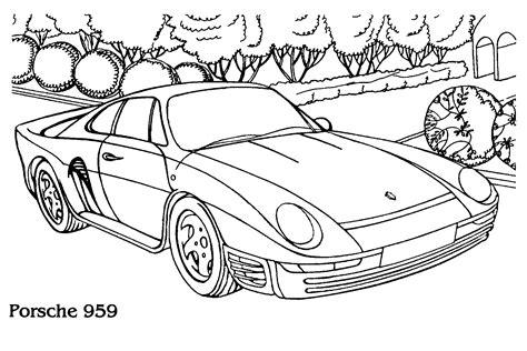 Dibujo para colorear - Porsche 959: Dibujar Fácil, dibujos de Un Porsche, como dibujar Un Porsche para colorear e imprimir