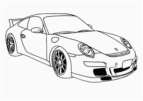 Dibujo para imprimir y colorear de Porsche 911 Carrera GT3: Aprender como Dibujar y Colorear Fácil, dibujos de Un Porsche, como dibujar Un Porsche paso a paso para colorear