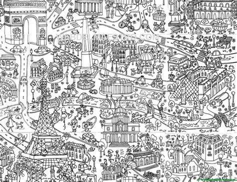 Póster gigante para colorear de París gratis - Web del: Aprender como Dibujar Fácil con este Paso a Paso, dibujos de Un Poster, como dibujar Un Poster para colorear