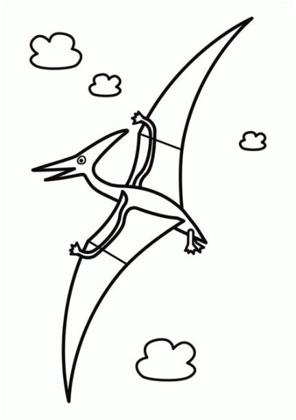 Pterodáctilo para pintar :: Imágenes y fotos: Dibujar y Colorear Fácil, dibujos de Un Pterodactilo, como dibujar Un Pterodactilo paso a paso para colorear
