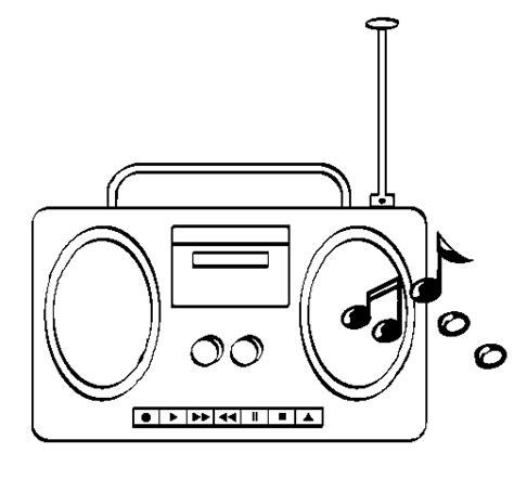 Dibujo de Radio cassette 2 para Colorear - Dibujos.net: Aprende a Dibujar y Colorear Fácil, dibujos de Un Radio, como dibujar Un Radio para colorear