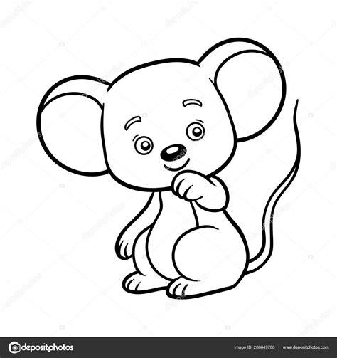 Libro Para Colorear Para Niños Ratón Imagen Vectorial de: Dibujar Fácil, dibujos de Un Raton Pequeño, como dibujar Un Raton Pequeño paso a paso para colorear