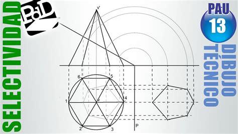 PAU #013 Sección de pirámide hexagonal (Dibujo Técnico: Aprender como Dibujar y Colorear Fácil con este Paso a Paso, dibujos de Un Rectangulo Inscrito En Una Circunferencia, como dibujar Un Rectangulo Inscrito En Una Circunferencia para colorear e imprimir