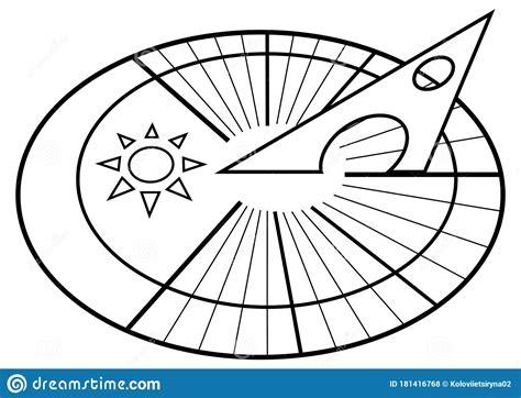 Sundial. Solar Dial. Sun Clock. Clock Icon In Outline: Dibujar y Colorear Fácil con este Paso a Paso, dibujos de Un Reloj De Sol, como dibujar Un Reloj De Sol paso a paso para colorear