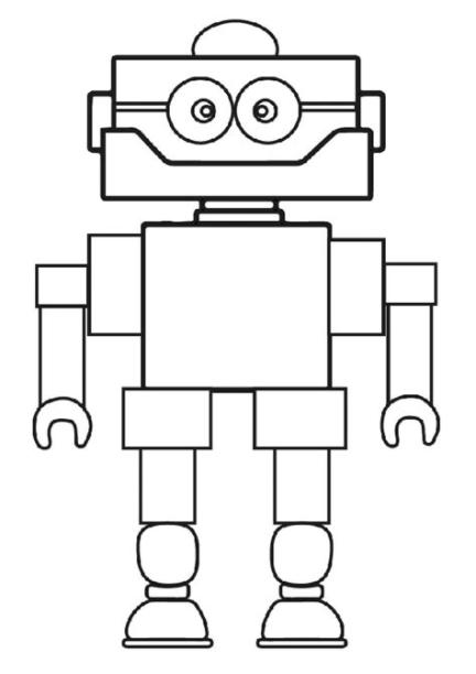 Dibujo del robot Fermek para colorear: Aprender como Dibujar Fácil, dibujos de Un Robot Con Figuras Geometricas, como dibujar Un Robot Con Figuras Geometricas paso a paso para colorear