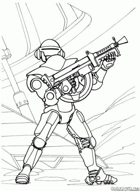 Dibujo para colorear - Gran Guerra Robot: Dibujar y Colorear Fácil con este Paso a Paso, dibujos de Un Robot De Guerra, como dibujar Un Robot De Guerra para colorear