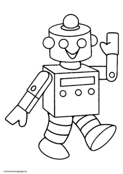 Robot Colouring Page | MummyPages.MummyPages.ie: Aprender como Dibujar y Colorear Fácil con este Paso a Paso, dibujos de Un Robot En 3D, como dibujar Un Robot En 3D para colorear