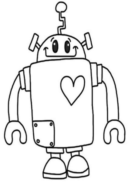 Free & Easy To Print Robot Coloring Pages - Tulamama: Dibujar y Colorear Fácil con este Paso a Paso, dibujos de Un Robot Kawaii, como dibujar Un Robot Kawaii para colorear