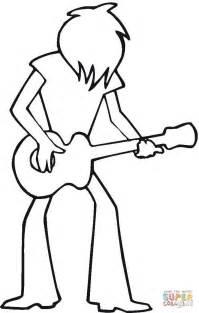 Dibujo de Guitarrista De Rock para colorear | Dibujos para: Dibujar Fácil con este Paso a Paso, dibujos de Un Rockero, como dibujar Un Rockero para colorear e imprimir