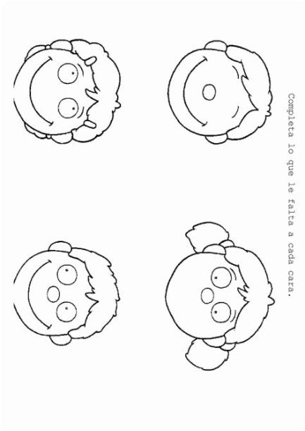 actividades Completar y colorear 2 | Niños de preescolar: Dibujar Fácil con este Paso a Paso, dibujos de Un Rostro Con Figuras Geometricas, como dibujar Un Rostro Con Figuras Geometricas para colorear