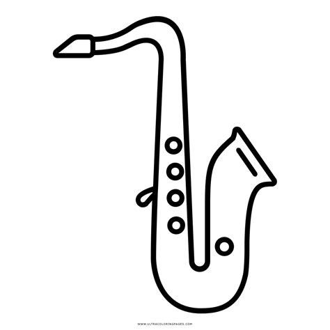 Dibujo De Saxofón Para Colorear - Ultra Coloring Pages: Aprende a Dibujar Fácil, dibujos de Un Saxo, como dibujar Un Saxo para colorear e imprimir