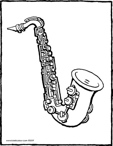 un saxófono - kiddicolour: Dibujar y Colorear Fácil, dibujos de Un Saxo, como dibujar Un Saxo para colorear