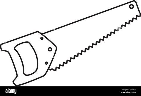 Serrucho de herramienta de carpintería icono vectorial: Aprende como Dibujar y Colorear Fácil, dibujos de Un Serrucho, como dibujar Un Serrucho para colorear