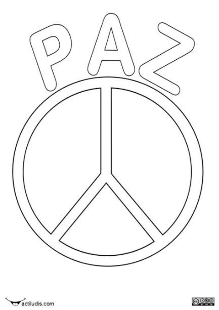 Dibujos para pintar del Día Internacional de la Paz: Dibujar Fácil, dibujos de Un Simbolo, como dibujar Un Simbolo paso a paso para colorear