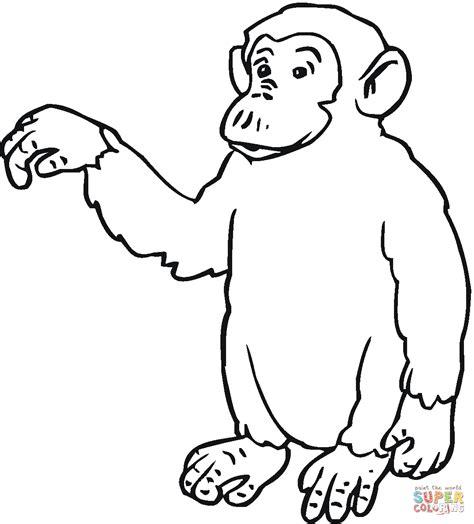 Dibujo de Caricatura de un Chimpancé Saludando para: Dibujar Fácil con este Paso a Paso, dibujos de Un Simio, como dibujar Un Simio para colorear e imprimir