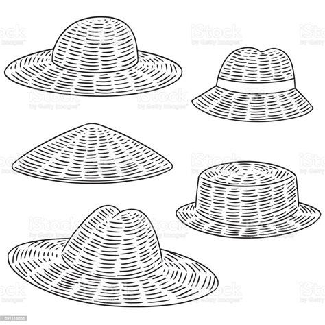 Ilustración de Sombrero De Paja y más Vectores Libres de: Dibujar y Colorear Fácil, dibujos de Un Sombrero De Palma, como dibujar Un Sombrero De Palma paso a paso para colorear