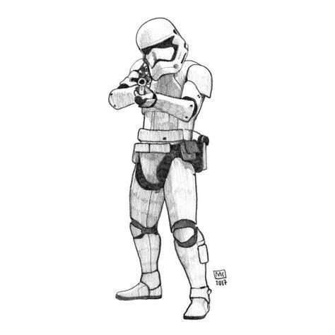 Dessin original crayon scène de cinéma film Star Wars: Dibujar y Colorear Fácil, dibujos de Un Stroom Trooper, como dibujar Un Stroom Trooper paso a paso para colorear