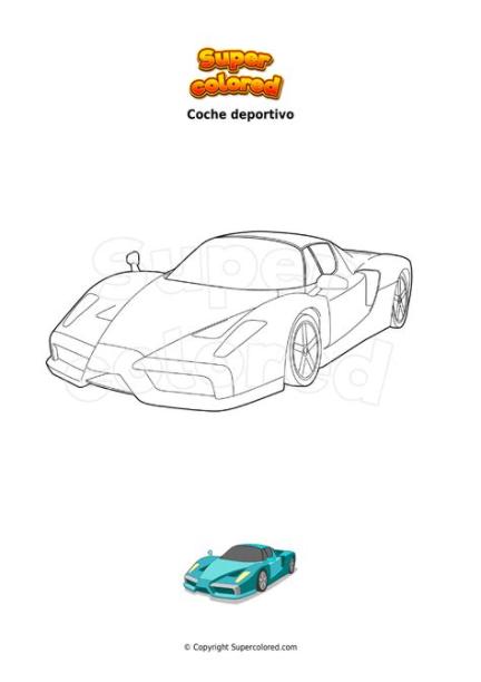 Dibujos Para Colorear - Superdeportivos - Supercolored: Dibujar Fácil, dibujos de Un Superdeportivo, como dibujar Un Superdeportivo paso a paso para colorear