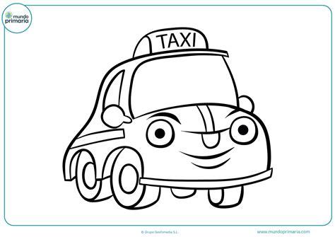 Dibujos de coches para colorear - Mundo Primaria: Dibujar Fácil con este Paso a Paso, dibujos de Un Taxi, como dibujar Un Taxi para colorear
