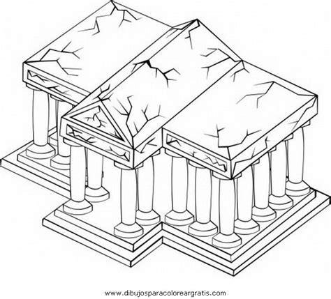 Dibujo templo en la categoria geografia diseños: Dibujar y Colorear Fácil, dibujos de Un Templo Griego, como dibujar Un Templo Griego para colorear
