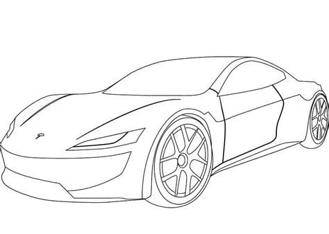 Dibujos de Tesla Roadster 2.0 para Colorear para Colorear: Dibujar Fácil, dibujos de Un Tesla, como dibujar Un Tesla paso a paso para colorear