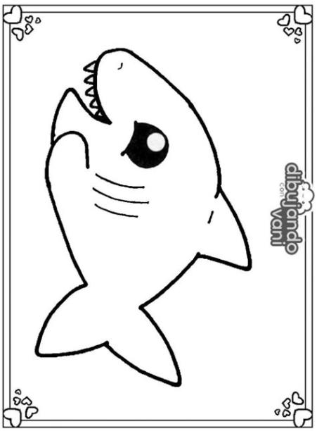 Cómo dibujar Un Tiburon Kawaii 】 Paso a Paso Muy Fácil 2023 - Dibuja Fácil