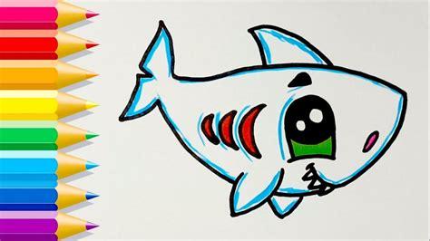 COMO DIBUJAR TIBURON KAWAII PASO A PASO 💙 Dibujos: Dibujar y Colorear Fácil con este Paso a Paso, dibujos de Un Tiburon Kawaii, como dibujar Un Tiburon Kawaii para colorear