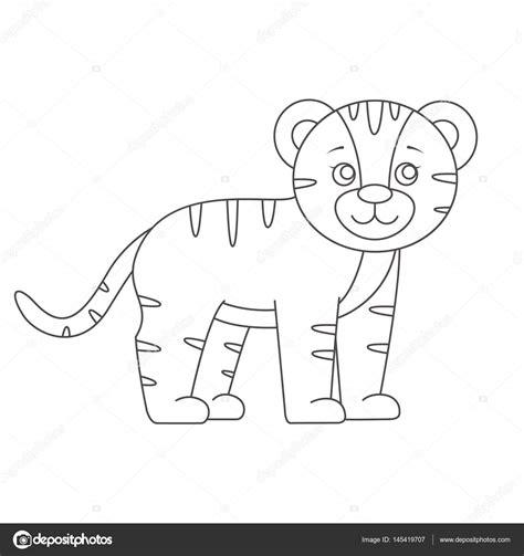 Tigre para colorear libro vector. gráfico vectorial: Dibujar Fácil con este Paso a Paso, dibujos de Un Tigre Pequeño, como dibujar Un Tigre Pequeño paso a paso para colorear
