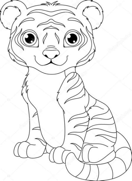 Tigre Blanco Animado Para Dibujar - Find Gallery: Dibujar Fácil con este Paso a Paso, dibujos de Un Tigre Sentado, como dibujar Un Tigre Sentado para colorear e imprimir